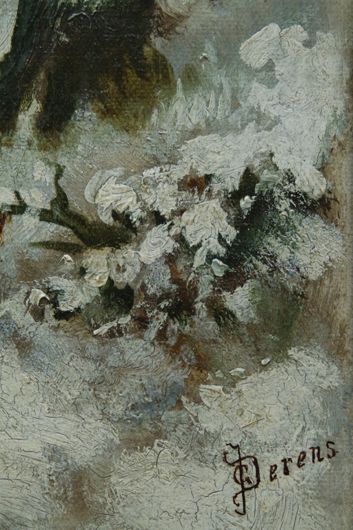 Gerrit Jan Derens (1831-1898) - olieverf op doek - winters bosgezicht kopen? Bied vanaf 185!