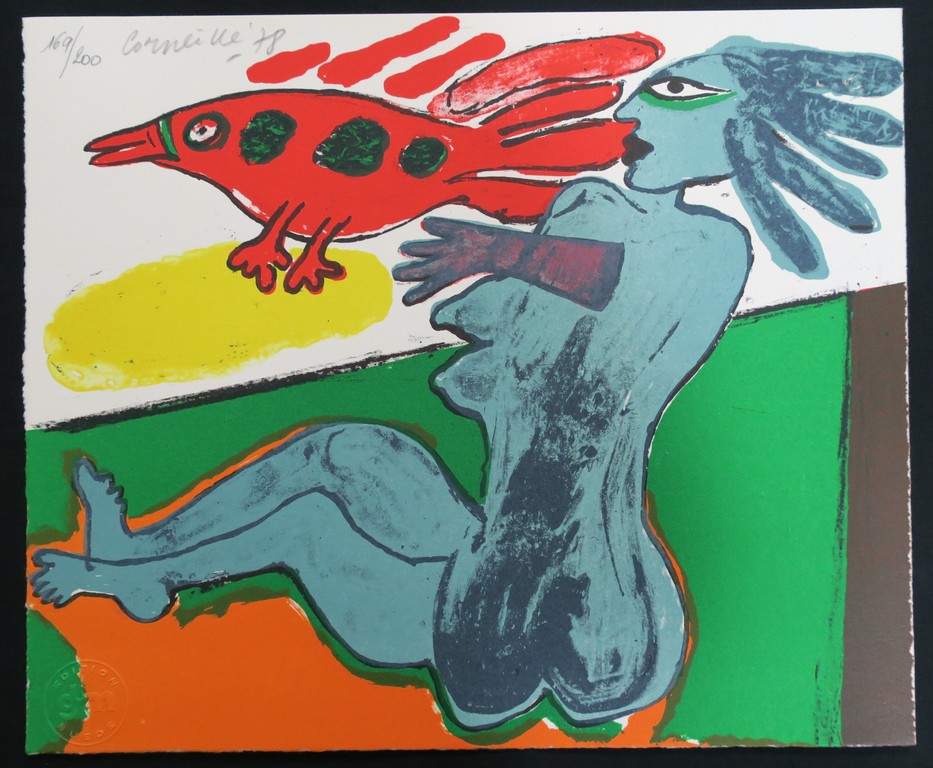 Corneille: Portfolio met 4 losse zeefdrukken + boek, Aujourd'hui kopen? Bied vanaf 250!