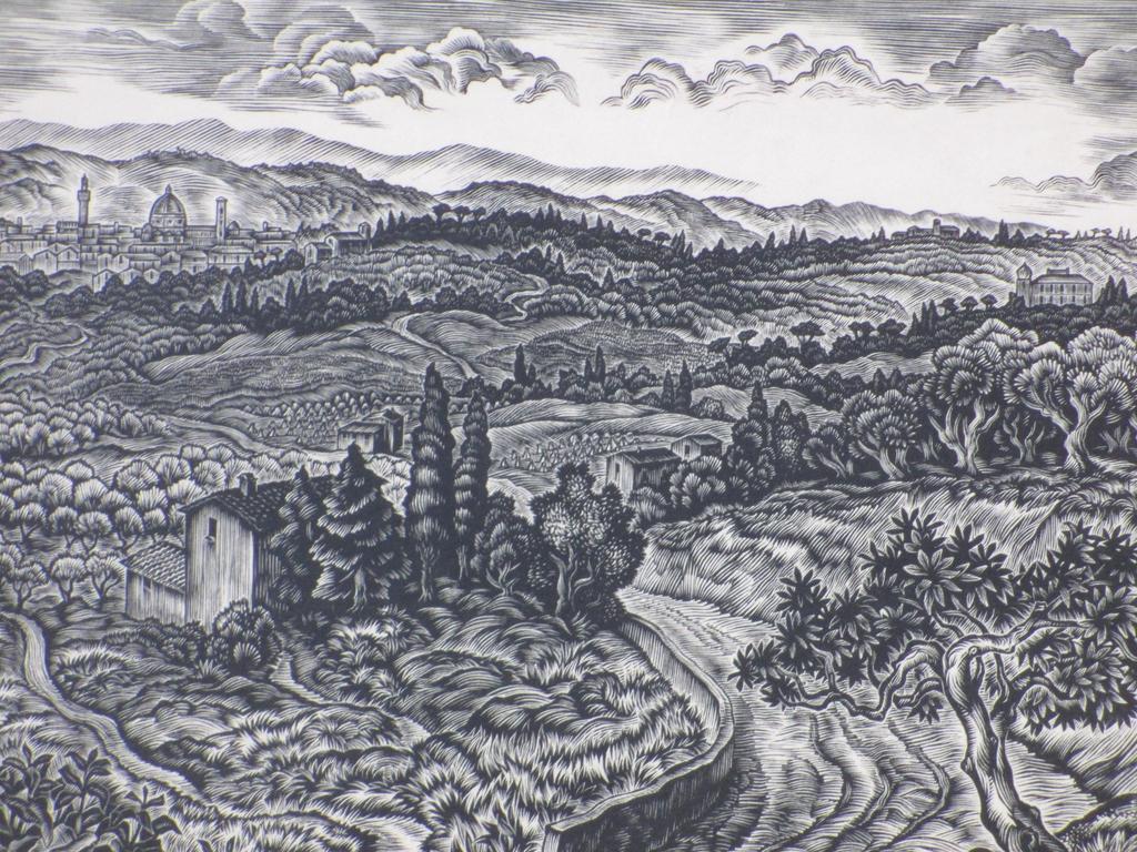 Thijs Mauve, Houtgravure, Gezicht op Florence kopen? Bied vanaf 45!