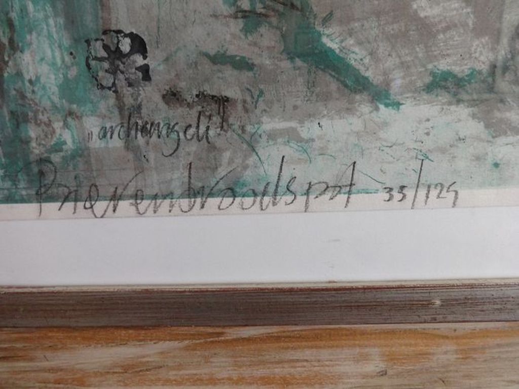 Zeer groot Litho ingelijst.  " Archangeli " kopen? Bied vanaf 680!