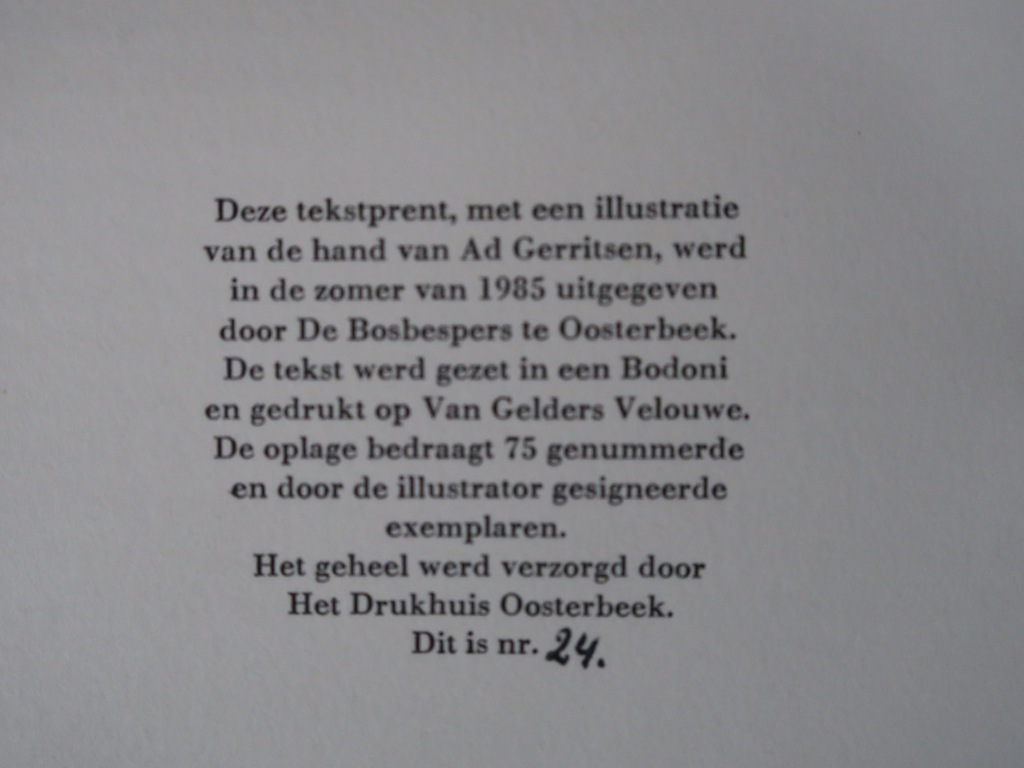 Ad Gerritsen: Lino, Het Veer, met gedicht van Martinus Nijhoff kopen? Bied vanaf 1!