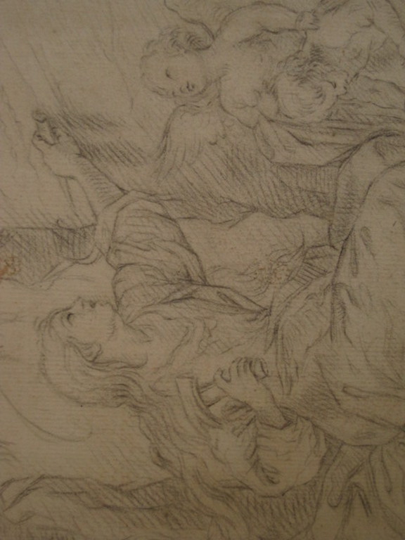 17e/18e eeuwse tekening "bijbelse voorstelling met engelen" gesigneerd  kopen? Bied vanaf 1!