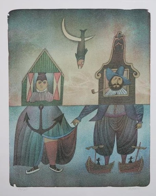 Adolf Born: Litho, Nederlands aanzoek - Ingelijst kopen? Bied vanaf 100!