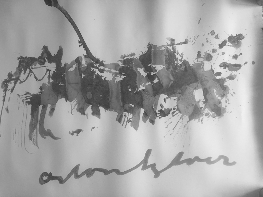 Anton Heyboer, verf op handgeschept papier, gesigneerd verkocht voor € 150!