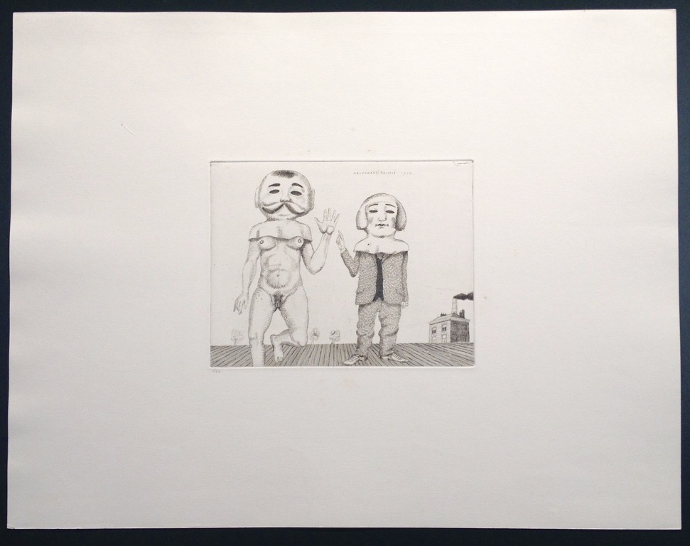 Hermanus Berserik, ets, "Maskerade", 1972 kopen? Bied vanaf 95!