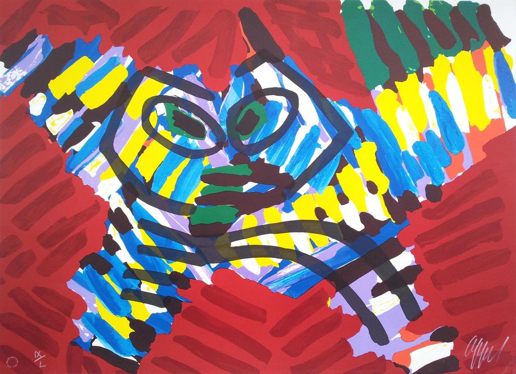 Karel Appel: Litho Flying Owl - Special editie, oplage 50st. verkocht voor € 750!