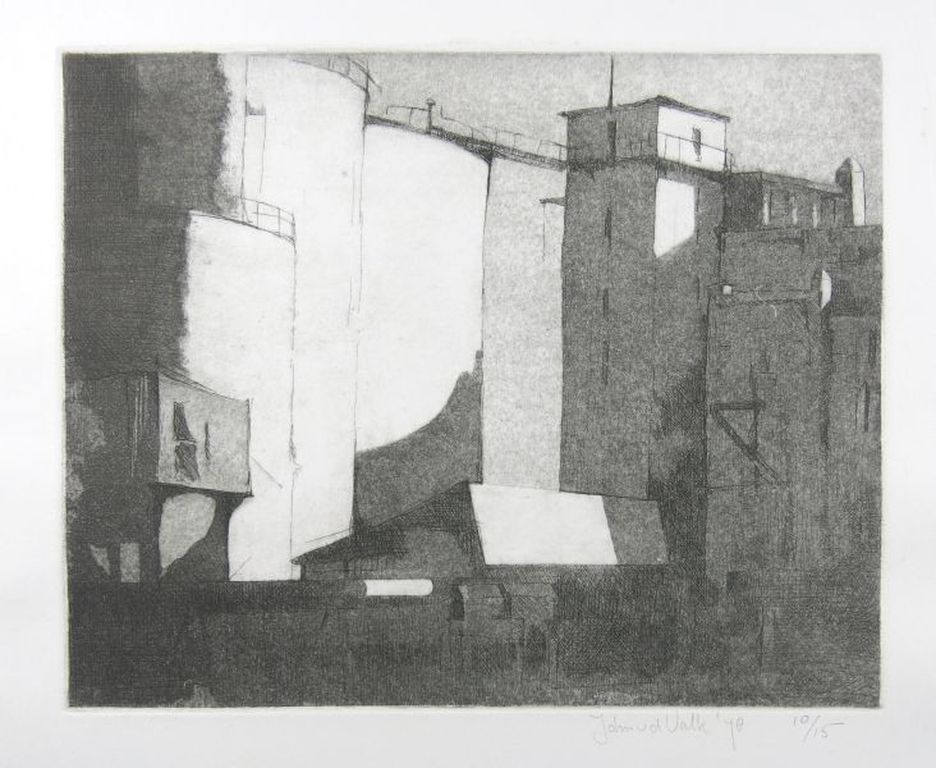 John van der Valk, ets: Industrieterrein kopen? Bied vanaf 10!