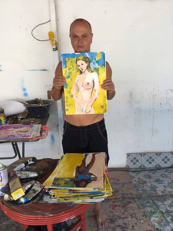 Peter Klashorst - Dutch callgirl - gemengde techniek op papier - gesigneerd kopen? Bied vanaf 120!