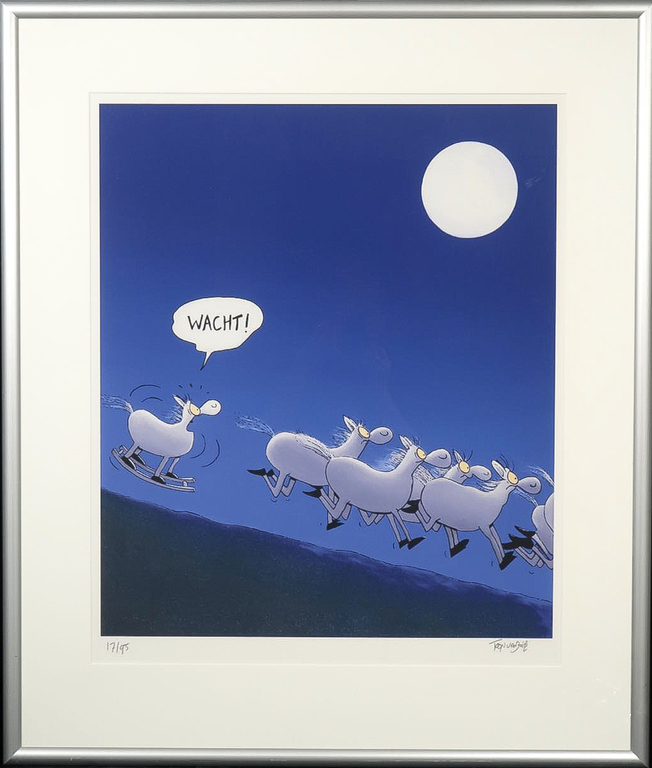 Toon van Driel: Zeefdruk, Wacht - Ingelijst kopen? Bied vanaf 40!