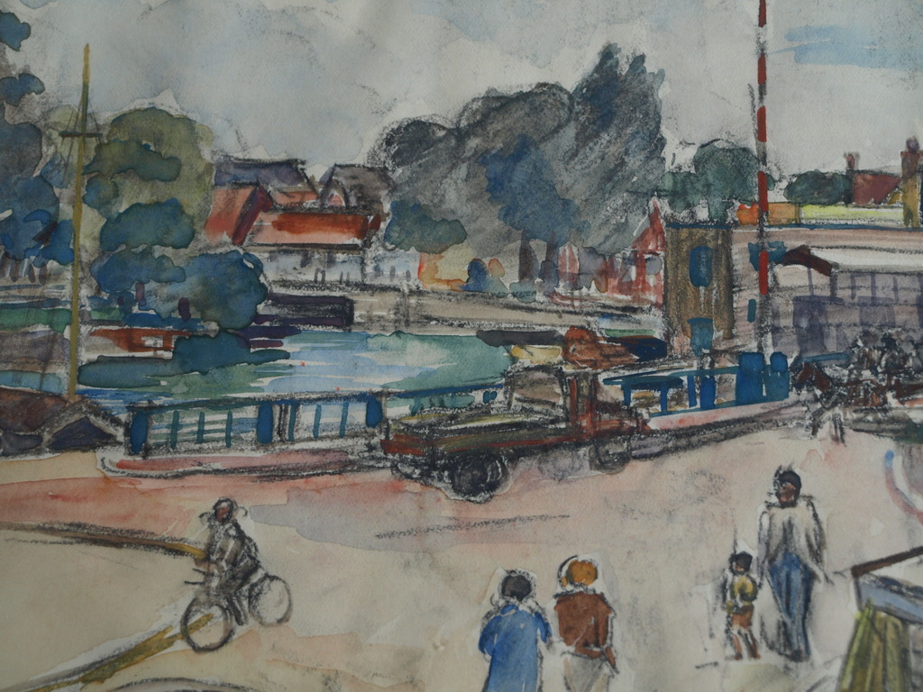 Henriëtte Marcus : Aquarel – Haarlem - Gesigneerd - Ingelijst - 1960  kopen? Bied vanaf 1!