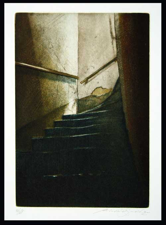 Reinhard Zado, ets, Oberlicht, 1985 verkocht voor € 100!