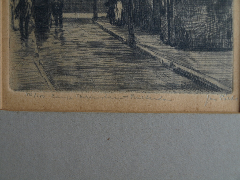 Jan Sirks : Ets , Lange Torenstraat Rotterdam – gesigneerd – 1903 kopen? Bied vanaf 1!