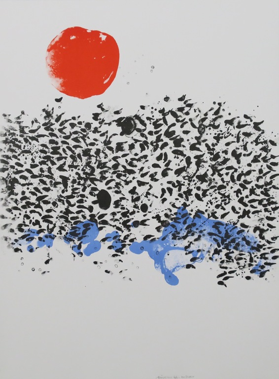 Jef Diederen: Litho, Zonder titel (rode zon) kopen? Bied vanaf 35!