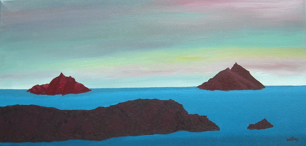 Hein van der Meij, olieverf, Skelleg Islands verkocht voor € 85!