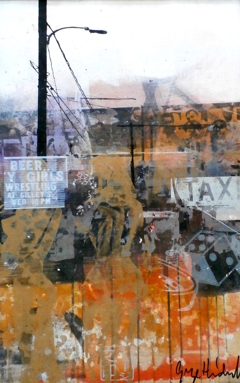 George Heidweiller, ingelijst schilderij: Cityscape, handgesigneerd verkocht voor € 395!