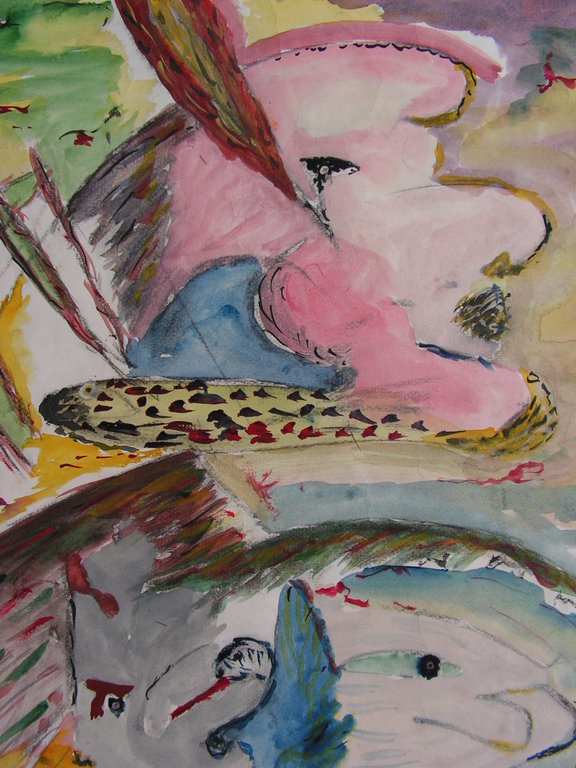 Monogram EW  -  aquarel op papier  -  zonder titel. kopen? Bied vanaf 1!