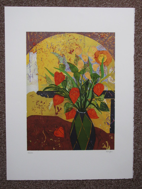 Denise ZAYAN, Stilleven met physalis, gesigneerde en genummerde litho kopen? Bied vanaf 1!