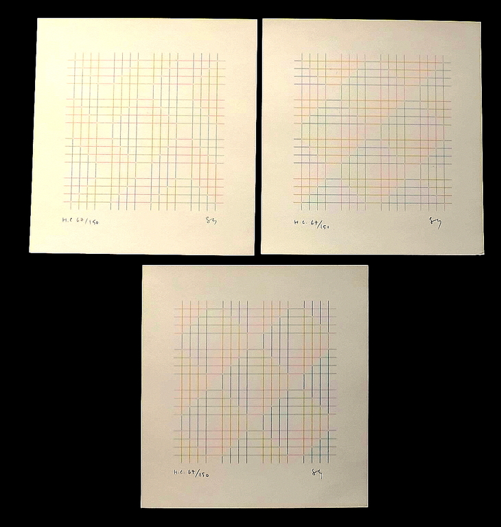 Shizukoyo Shikawa  3x abstract gesigneerde litho kopen? Bied vanaf 1!
