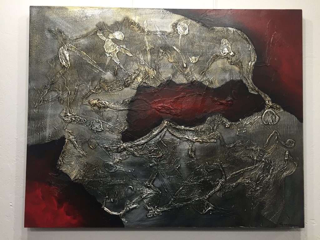 GENA GENADYJ gemengde technieken op doek gesigneerd verkocht voor € 120!