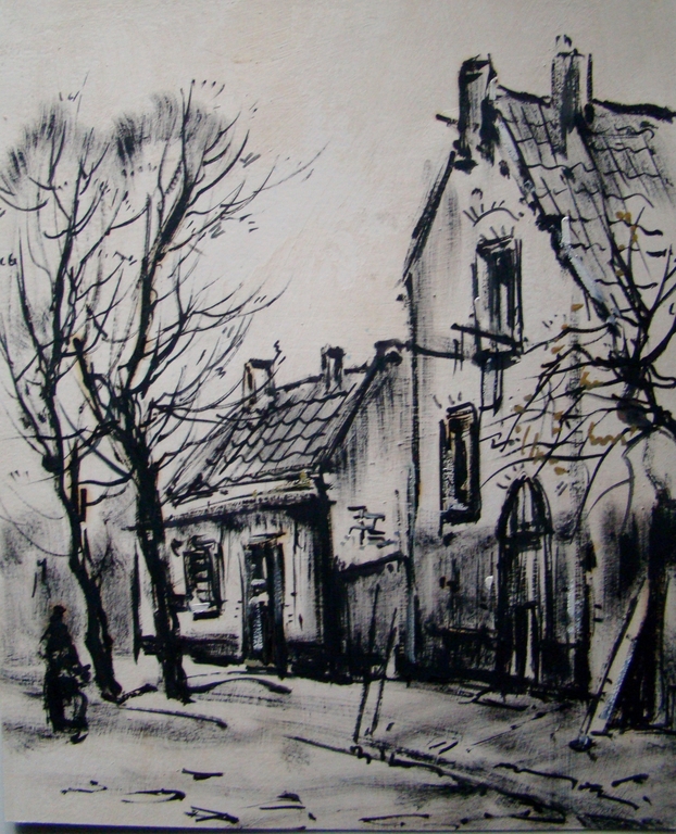 AcheterJob Frese (1914-1986) - Landschap / stad Amsterdam - 7 tekeningen lot 4? Enchérissez de 50!
