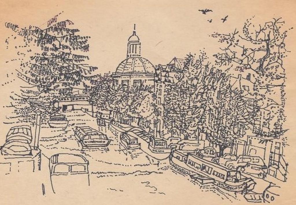 Onbekende kunstenaar - pentekening - Amsterdam 700  jaar(1975) kopen? Bied vanaf 1!