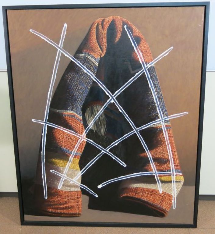 Busse Weidema, olieverf op doek: Opening - ingelijst verkocht voor € 110!