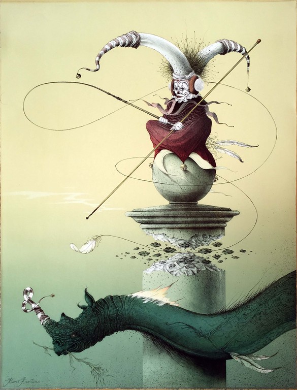 Hans Kanters: Kleurenlitho, De Dresseur verkocht voor € 100!