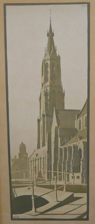 Lot met 6 losse werken, o.a.: Hildo Krop: Houtsnede, Peren kopen? Bied vanaf 20!