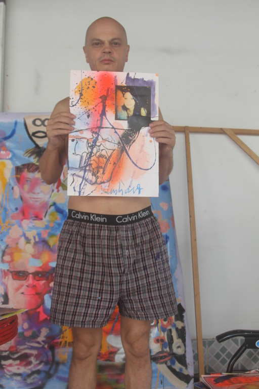 Peter Klashorst , gem. Techniek op papier, titel: My love kopen? Bied vanaf 1!