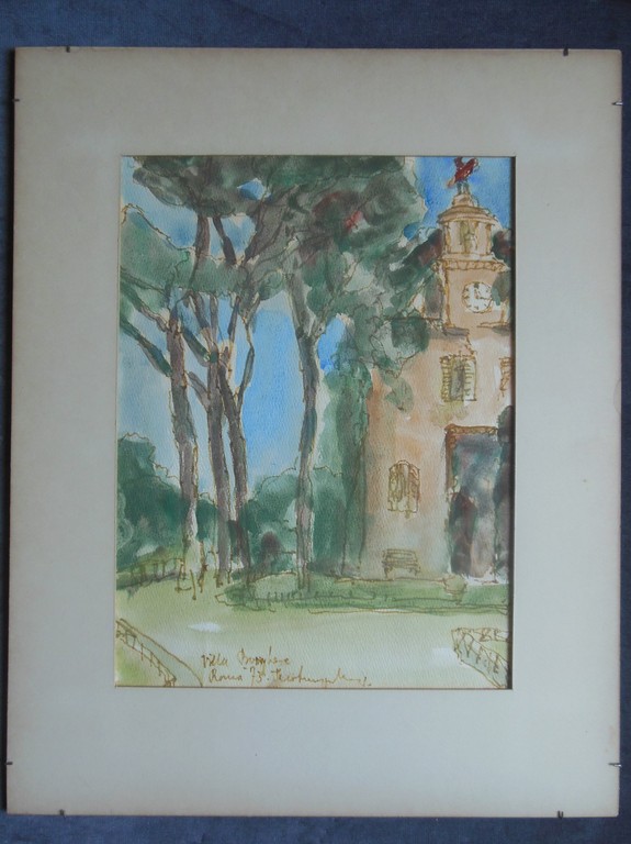 Theo Swagemakers: Aquarel, Villa Borghese kopen? Bied vanaf 65!