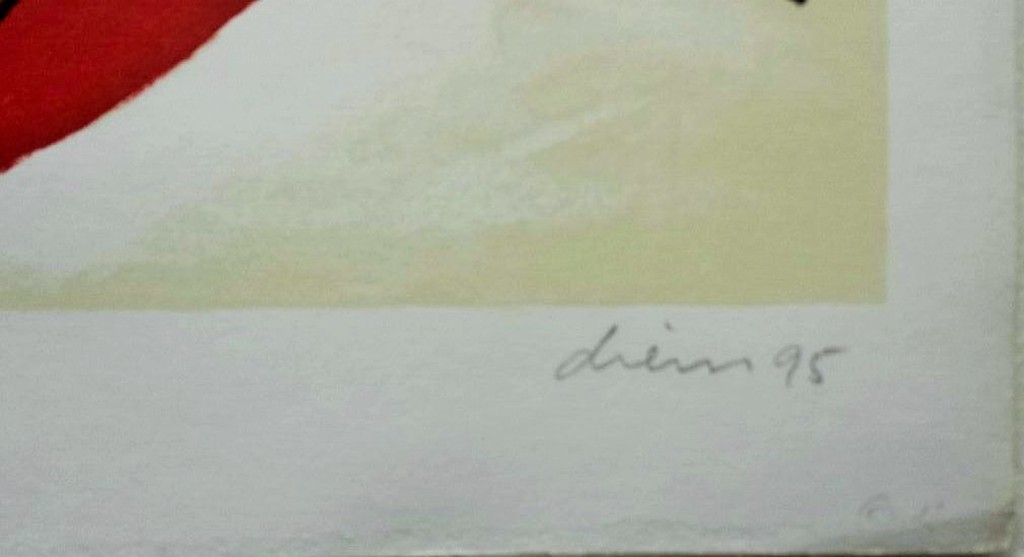 Zeefdruk van Peter Diem - abstract rood kopen? Bied vanaf 1!