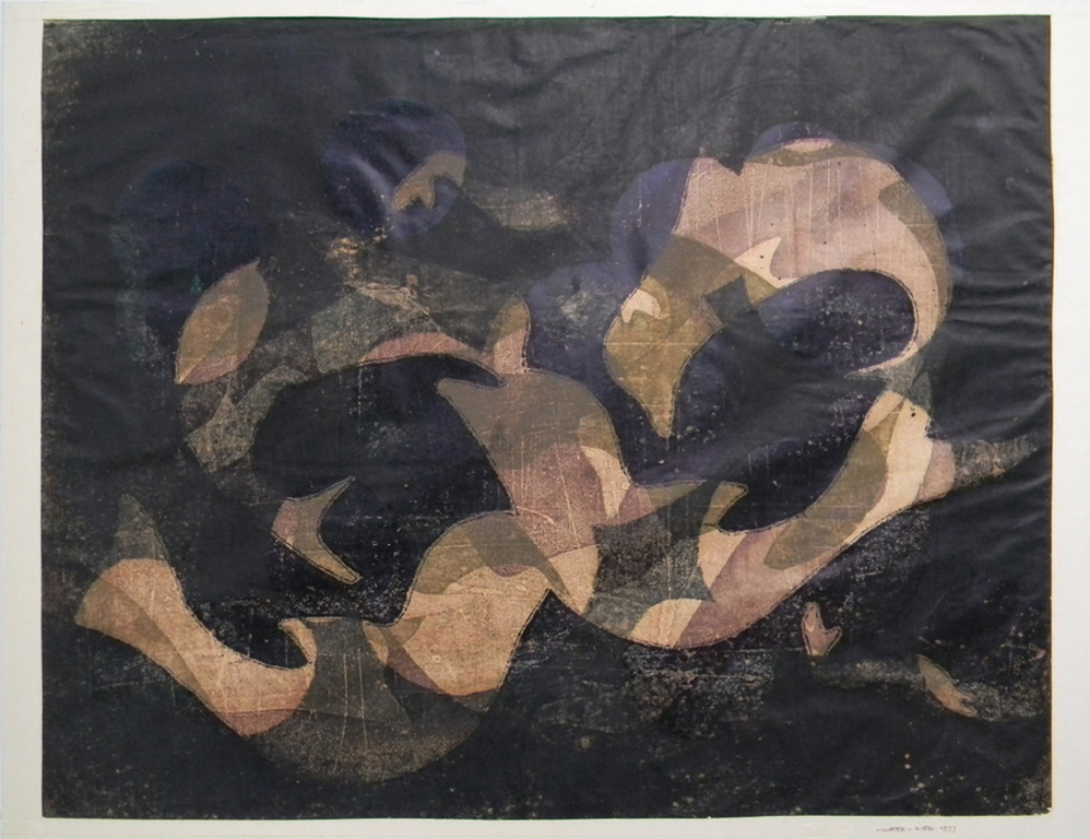 KIEN HERTOGHS - monotype op rijstpapier 1977, titel: WATER kopen? Bied vanaf 11!