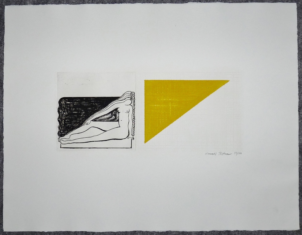 Hannes Postma: Ets/reliëfdruk, Zonder Titel, Gesigneerd, 1995  kopen? Bied vanaf 35!