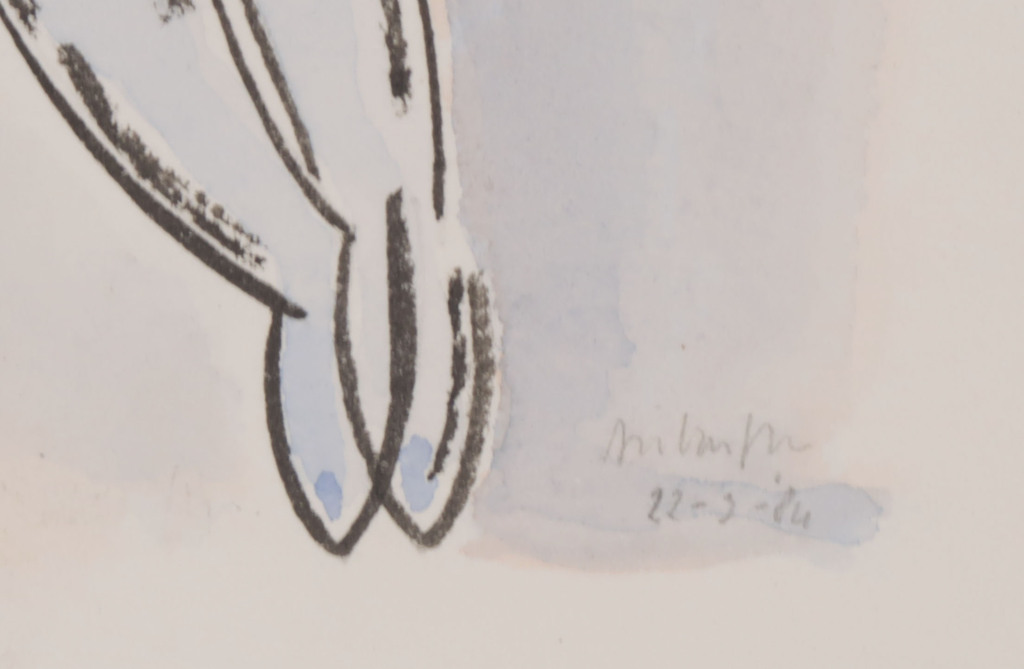 Arie van Geest: Aquarel en Pen, Z.T. Figuur kopen? Bied vanaf 40!