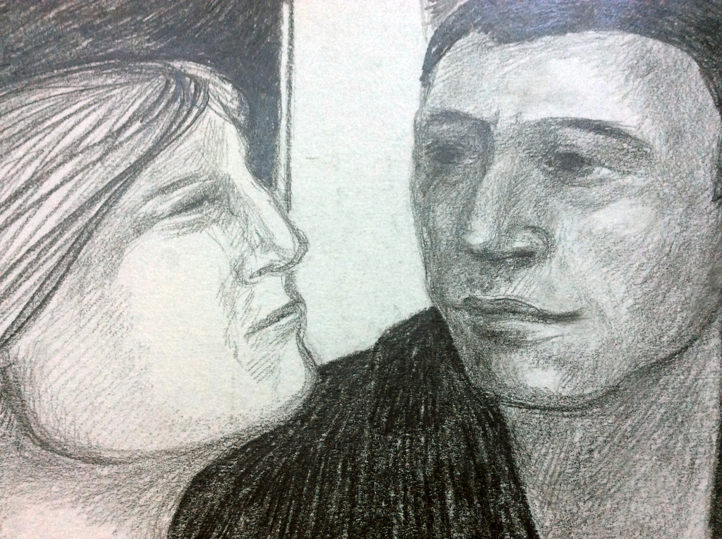 Irene Joffroy - Man en vrouw - potloodtekening kopen? Bied vanaf 1!