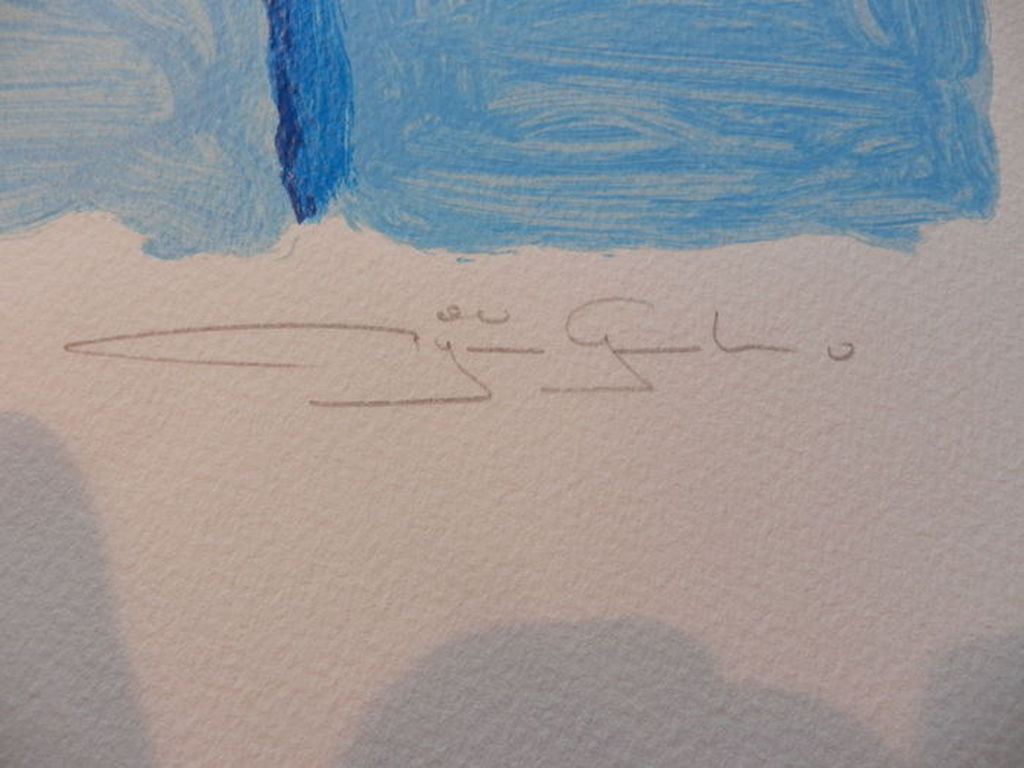 GERARD BIJNENS Zeefdruk Abstract Blauw handgesigneerd kopen? Bied vanaf 25!