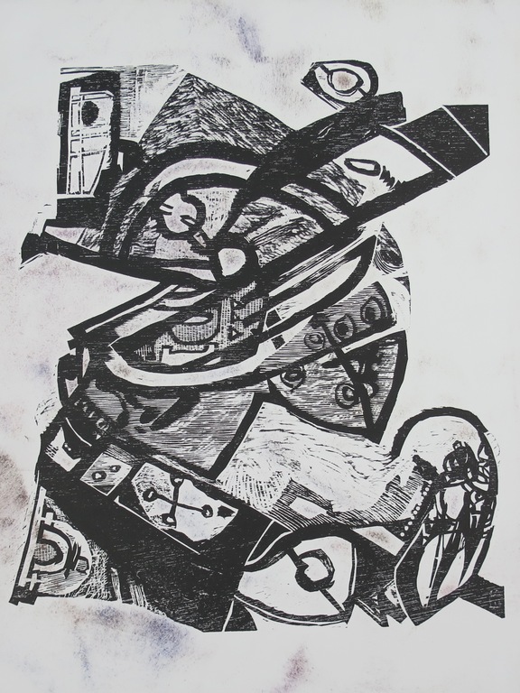 Manuel Kurpershoek: Houtsnede, Chaotisch fragment uit deze tijd 2 kopen? Bied vanaf 20!