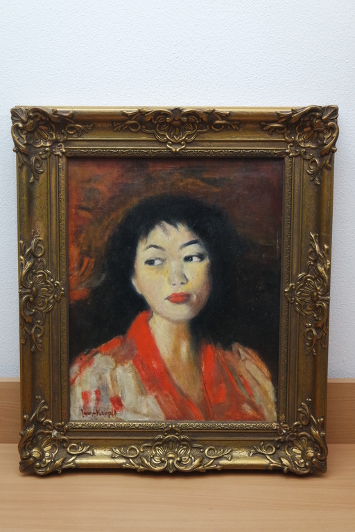 Joop KROPFF (Den Haag 1892 - Delft 1979) - olieverf op doek - vrouwenportret verkocht voor € 390!