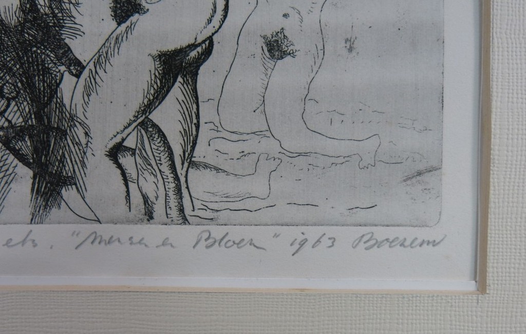 Marinus Boezem: Ets en aquatint, Mens en bloem kopen? Bied vanaf 1!