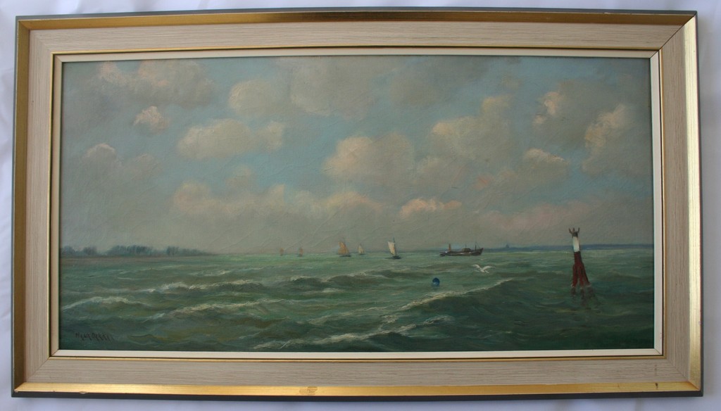 Henk Dekker (1897-1974)  - Olieverf op doek - boten op de Zuiderzee - gesigneerd kopen? Bied vanaf 250!