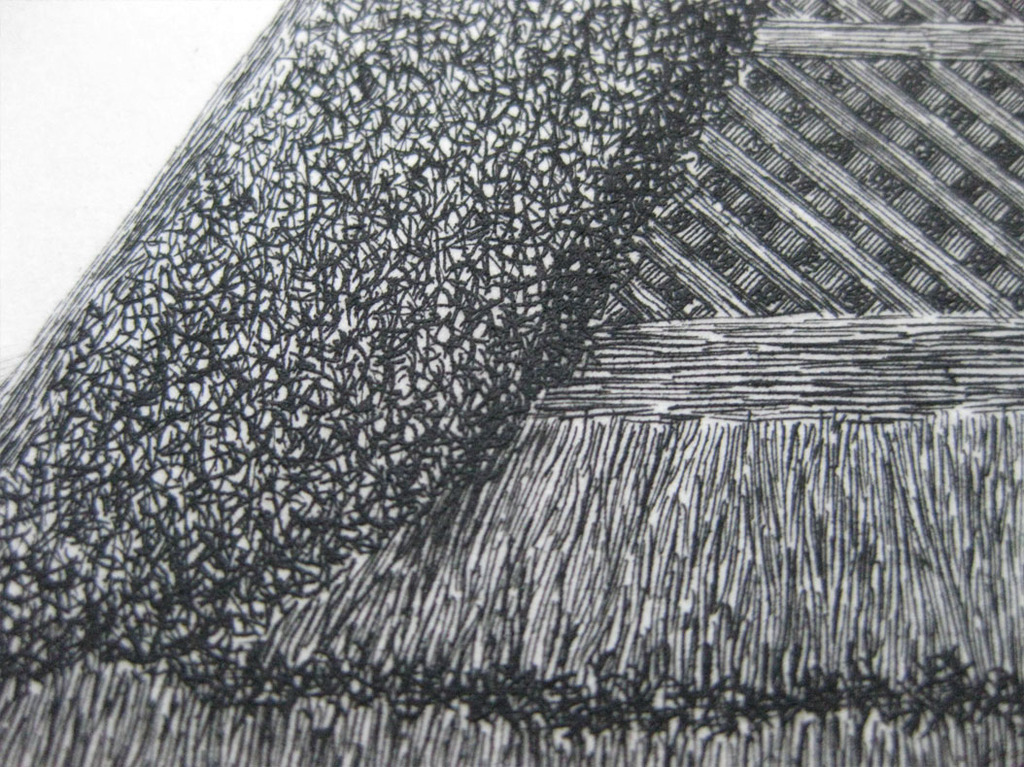 Tanaka Ryohei - " Thatches roof " - ets - 1975 - Handgesigneerd kopen? Bied vanaf 175!