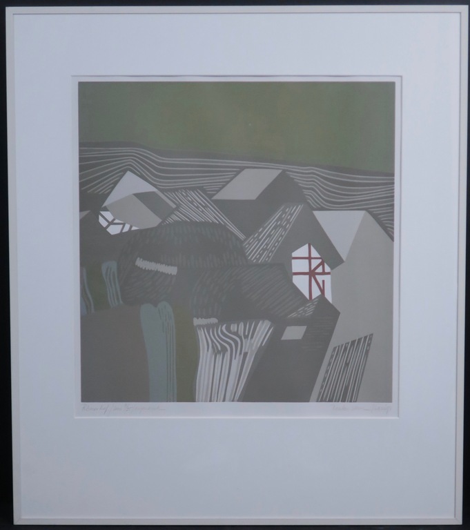 Harr Scheffer: Zeefdruk, Ronkenstein -Ingelijst verkocht voor € 35!