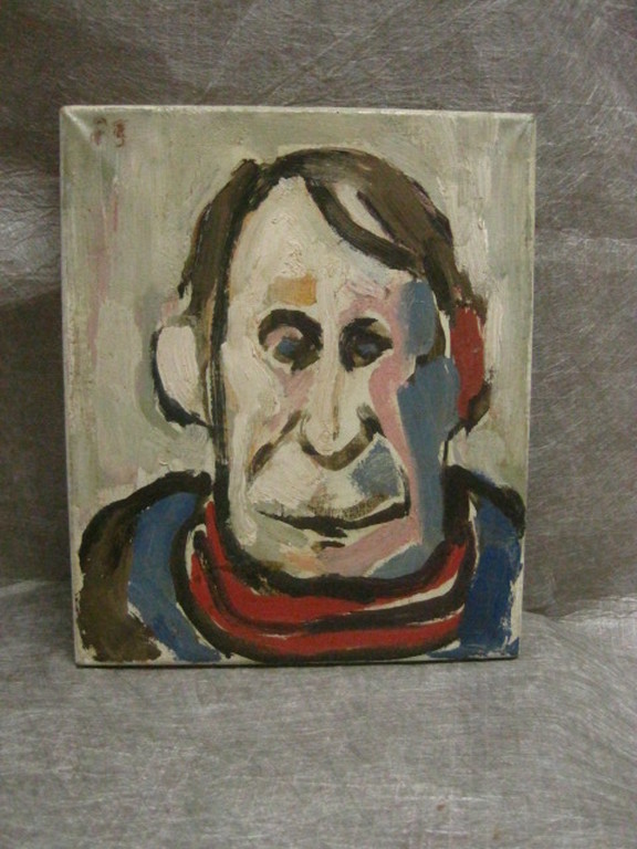 Jan Sierhuis (1928-)  olieverf "zelfportret" omstreeks 1990 gesigneerd  kopen? Bied vanaf 1!