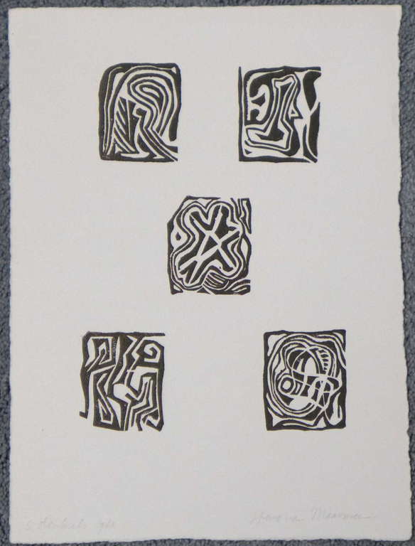 Henc van Maarseveen 1927 -2012, linosnede uit 1968 verkocht voor € 35!