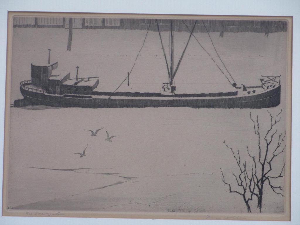 Hans van Dokkum, Schuit in het ijs, Ets kopen? Bied vanaf 45!