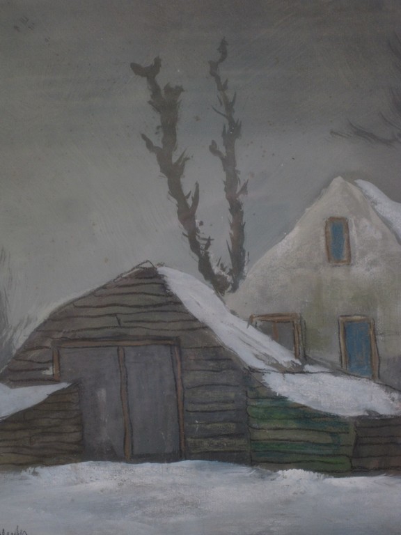 Janus de Winter 1882-1951 aquarel "winters landschap" ca.  1920  verkocht voor € 35!