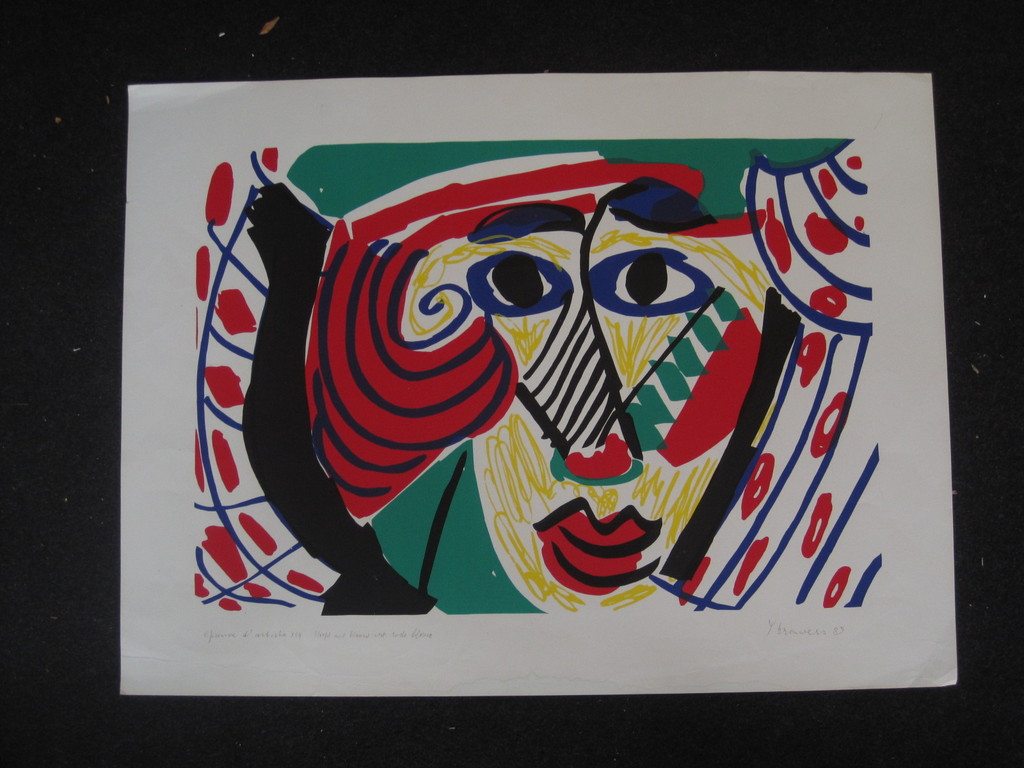 Epr d'Art. gesigneerde Litho van Y. Brouwers 951_) CoBrA voorstelling "Hoofd" kopen? Bied vanaf 1!
