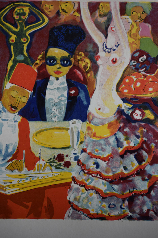 Kees van Dongen - Houtgravure - Réception chez le Khalifat verkocht voor € 50!