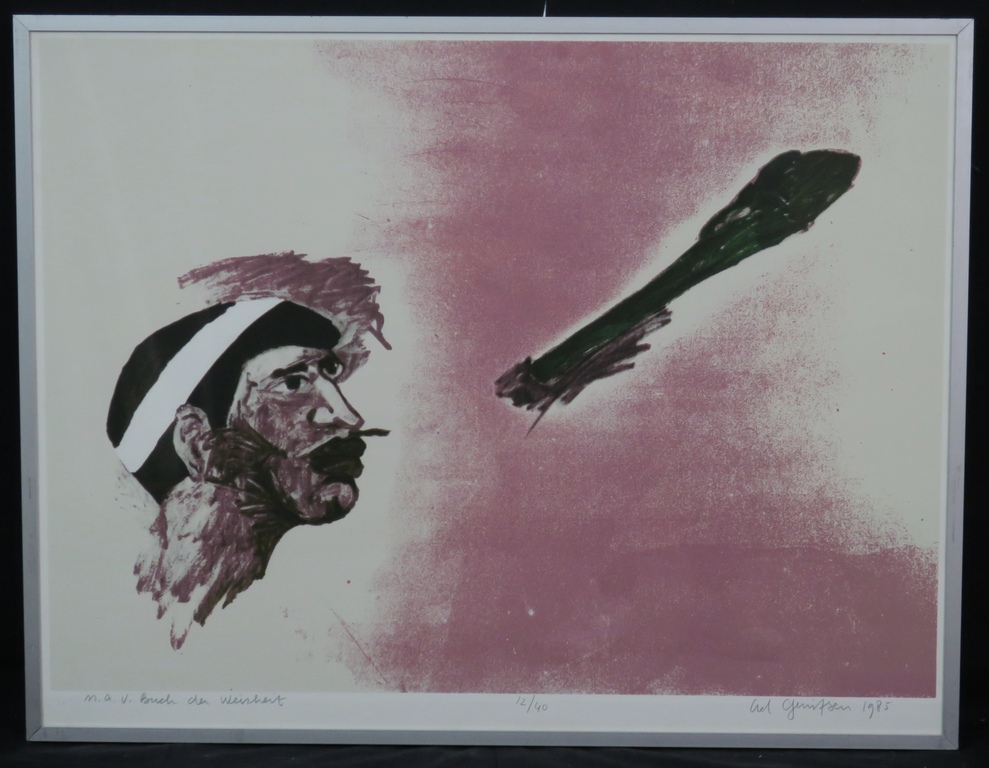 Ad Gerritsen: Zeefdruk, n.a.v. Buch der weisheit -Ingelijst kopen? Bied vanaf 20!