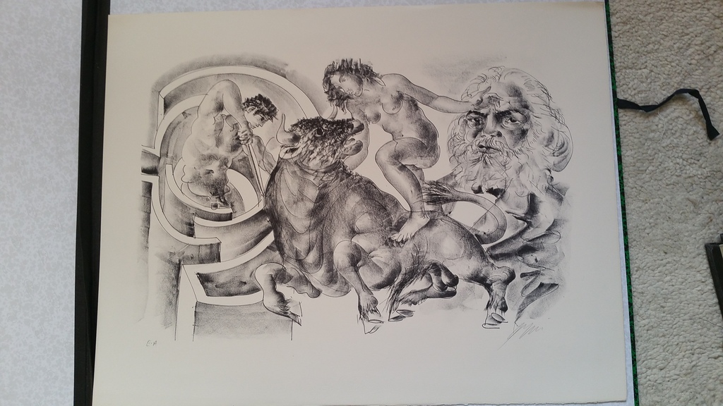 Hans Erni Lithografie, Europa en de Stier. kopen? Bied vanaf 10!